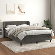 Boxspring met matras 140x190 cm donkergrijs fluweel
