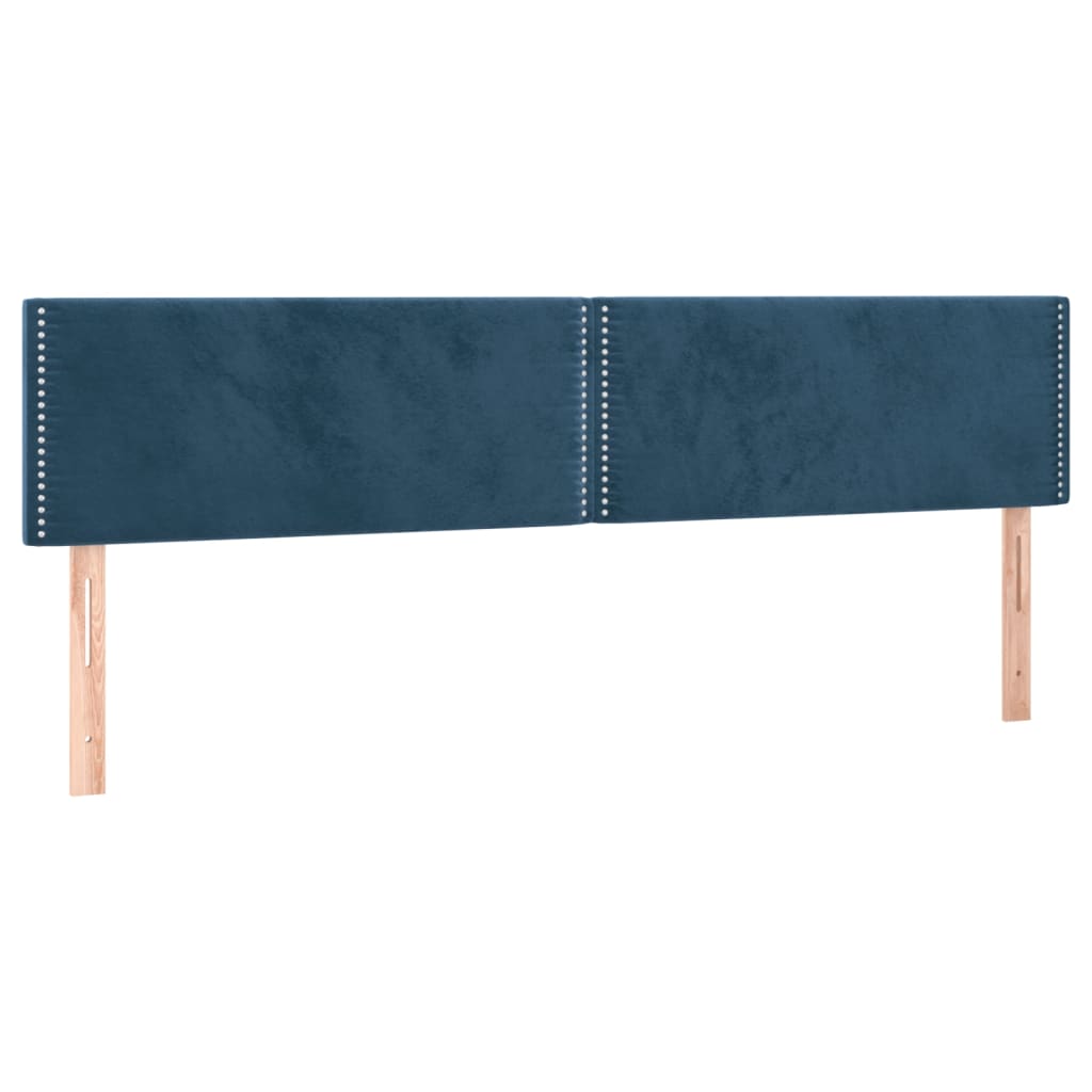 Boxspring Met Matras Fluweel Donkerblauw 180 x 200 cm Effen met spijkers