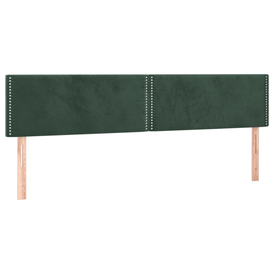 Boxspring Met Matras Fluweel Donkergroen 200 x 200 cm Effen met spijkers