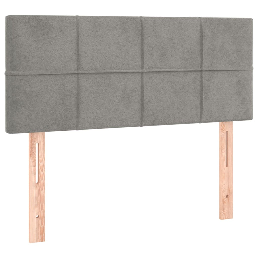 Boxspring met matras fluweel lichtgrijs 80x200 cm