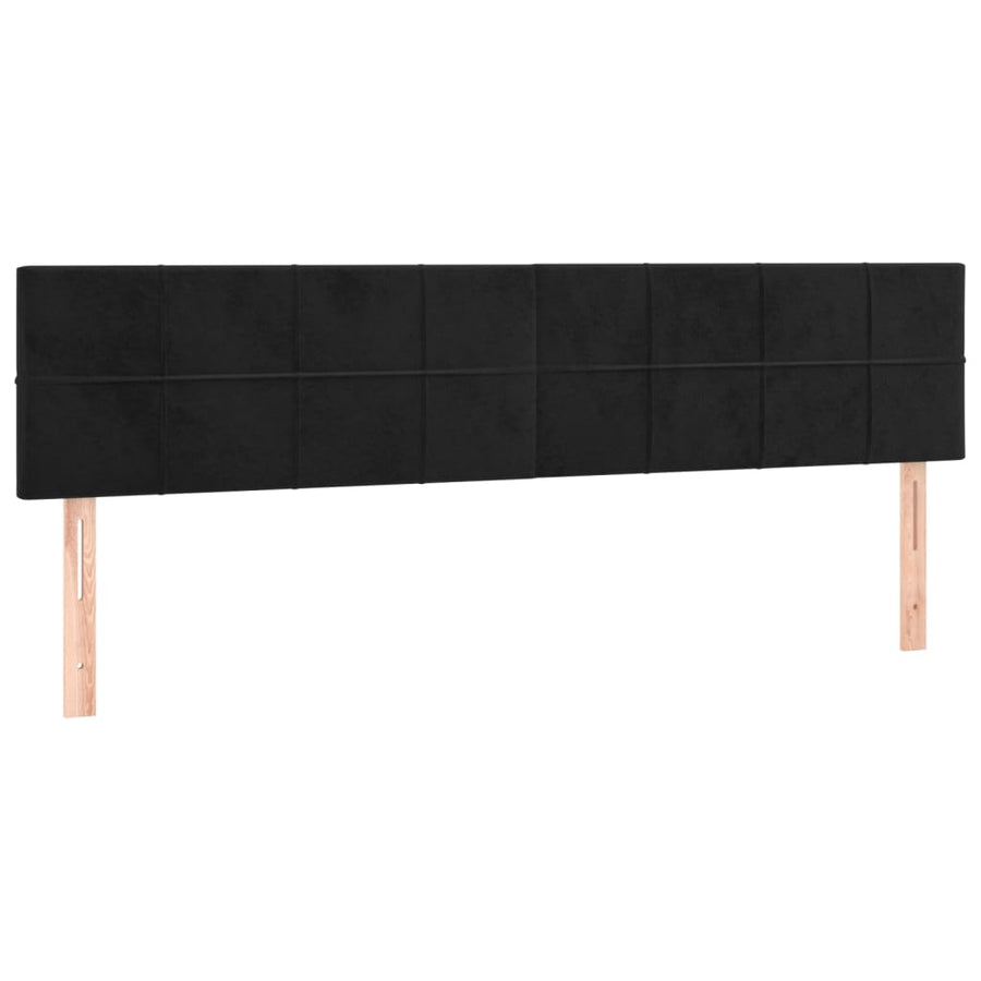 Boxspring met matras fluweel zwart 160x200 cm 160 x 200 cm Zwart