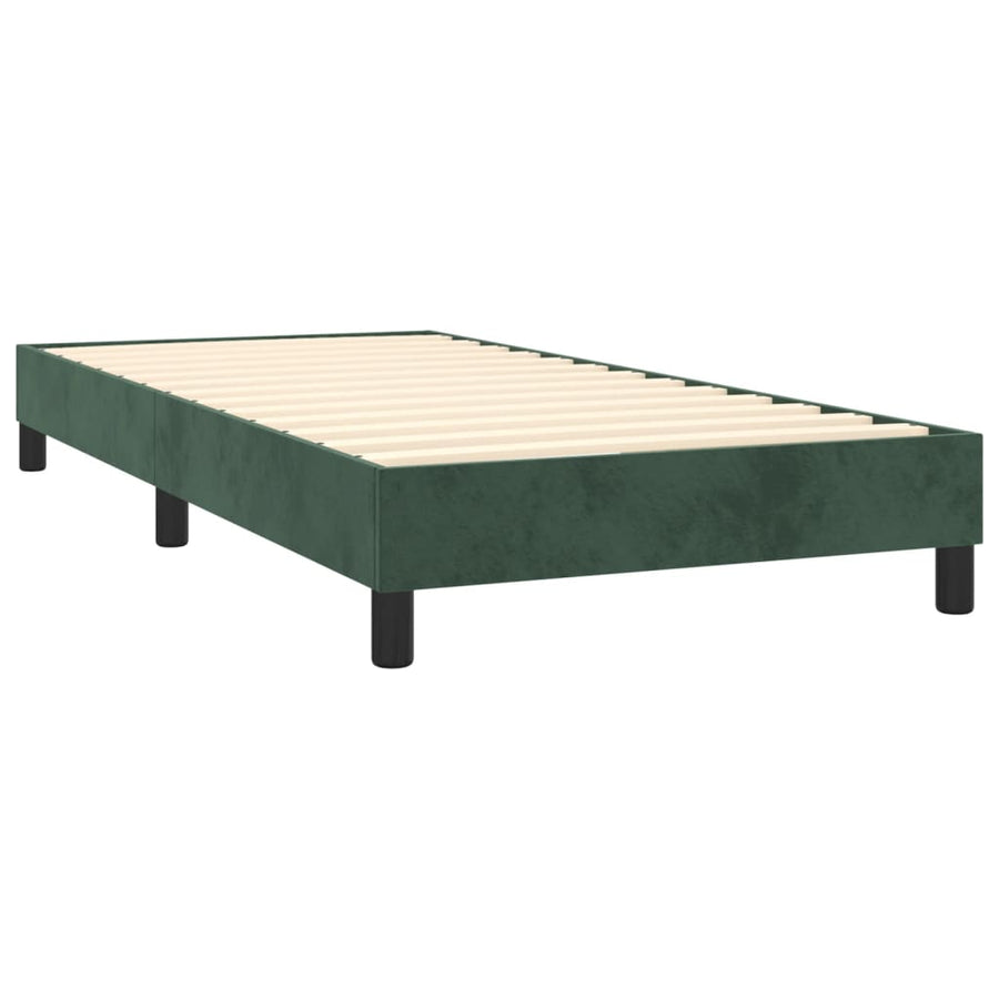 Boxspring Met Matras Fluweel Donkergroen 80X200 Cm Donkergroen 80 x 200 cm Horizontale strepen