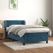 Boxspring met matras 80x200 cm donkerblauw fluweel