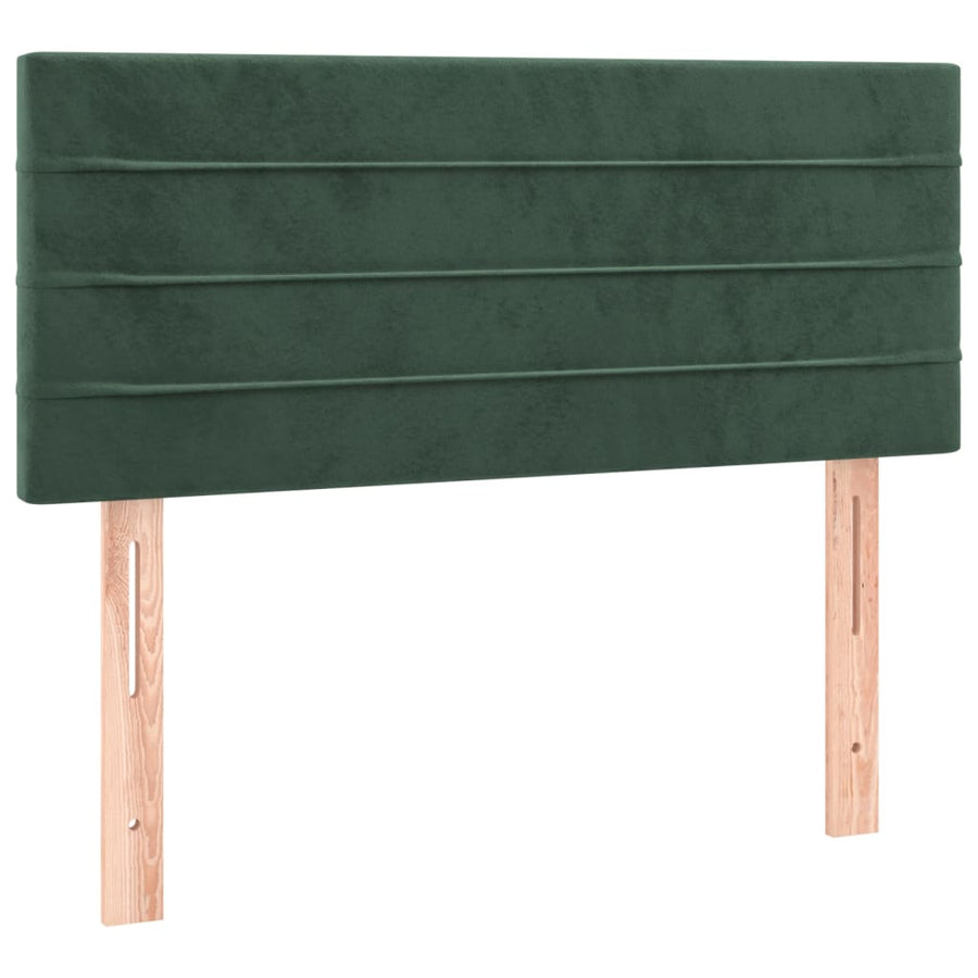 Boxspring Met Matras Fluweel Donkergroen 90 x 190 cm Horizontale strepen
