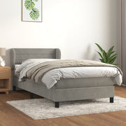 Boxspring met matras 90x200 cm donkergrijs fluweel