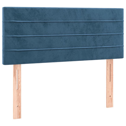 Boxspring Met Matras Fluweel Donkerblauw 90 x 200 cm Horizontale strepen
