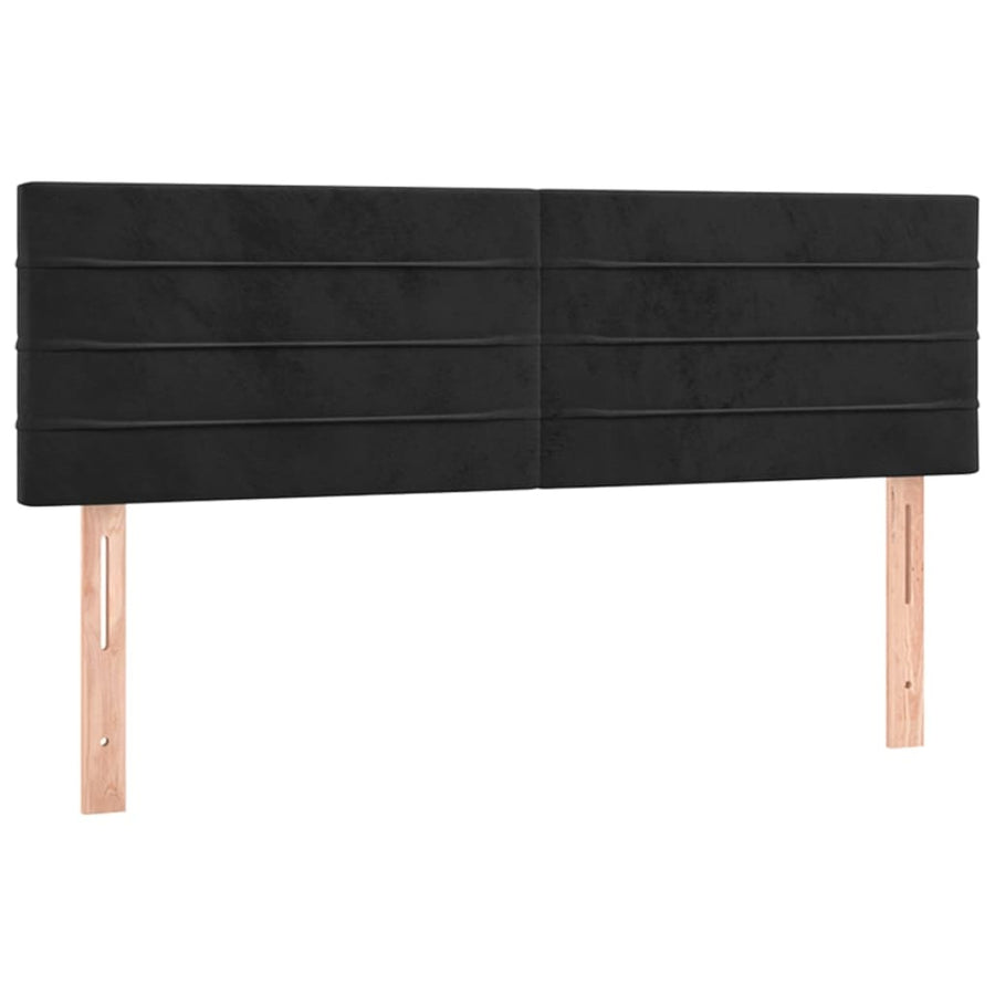 Boxspring met matras fluweel zwart 140x190 cm 140 x 190 cm Zwart