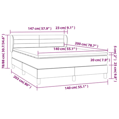 Boxspring met matras fluweel zwart 140x200 cm 140 x 200 cm Zwart