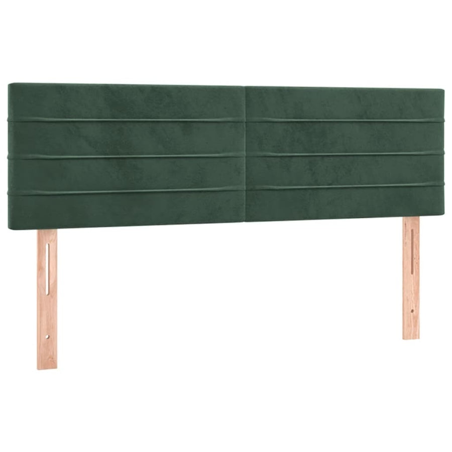 Boxspring Met Matras Fluweel Donkergroen 140 x 200 cm Horizontale strepen