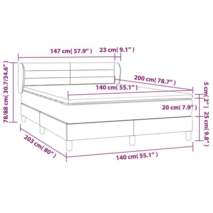 Boxspring Met Matras Fluweel Donkergroen 140 x 200 cm Horizontale strepen