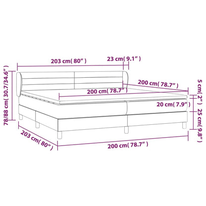 Boxspring Met Matras Fluweel Donkerblauw 200 x 200 cm Horizontale strepen