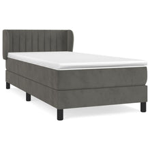 Boxspring Met Matras Fluweel Donkergrijs 80 x 200 cm Verticale strepen