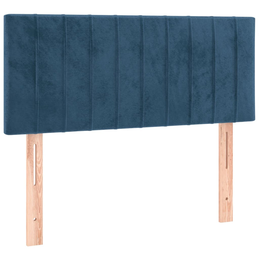 Boxspring Met Matras Fluweel Donkerblauw 90 x 190 cm Verticale strepen
