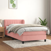 Boxspring met matras 90x200 cm roze fluweel
