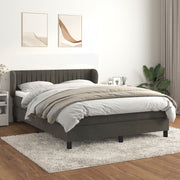 Boxspring met matras 140x200 cm donkergrijs fluweel