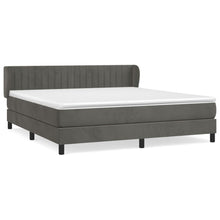 Boxspring Met Matras Fluweel Donkergrijs 160 x 200 cm Verticale strepen