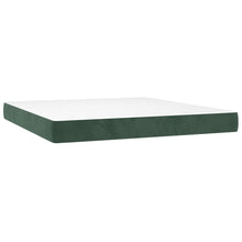 Boxspring Met Matras Fluweel Donkergroen 160 x 200 cm Verticale strepen