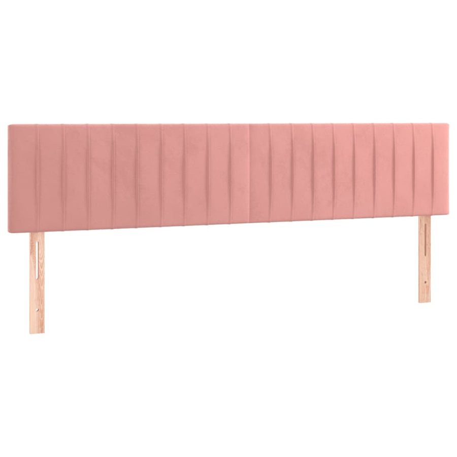 Boxspring Met Matras Fluweel Roze 180 x 200 cm Verticale strepen