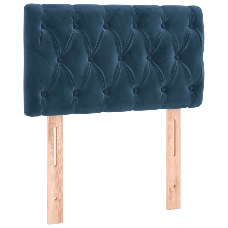 Boxspring Met Matras Fluweel Donkerblauw 80 x 200 cm Getuft ontwerp