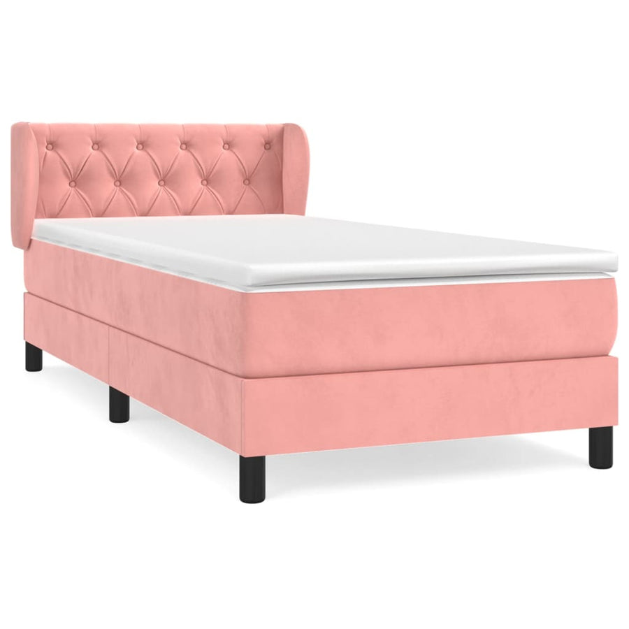 Boxspring Met Matras Fluweel Roze 80 x 200 cm Getuft ontwerp