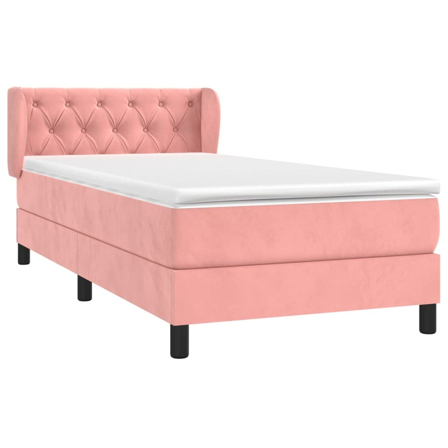 Boxspring Met Matras Fluweel Roze 80 x 200 cm Getuft ontwerp