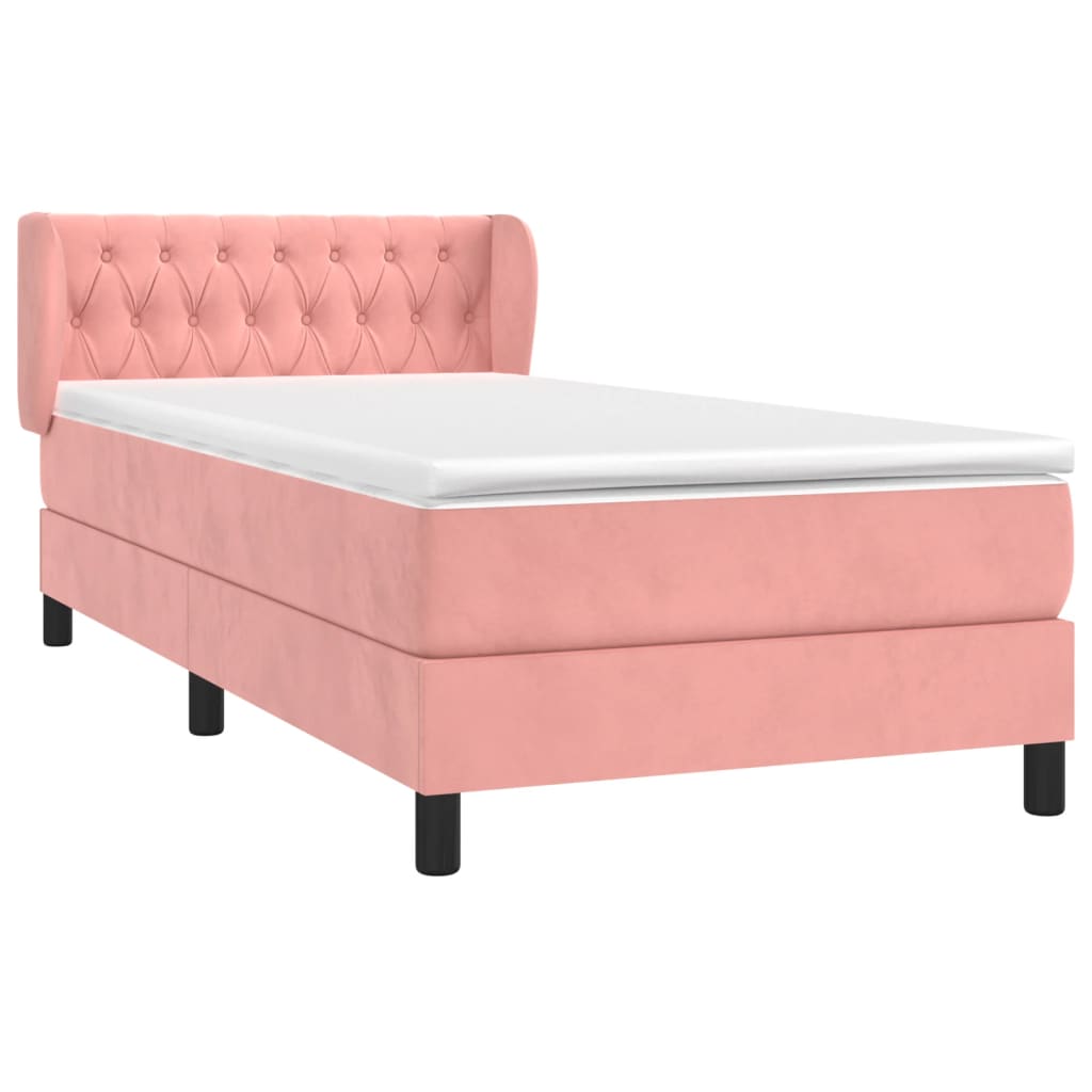 Boxspring Met Matras Fluweel Roze 90 x 190 cm Getuft ontwerp