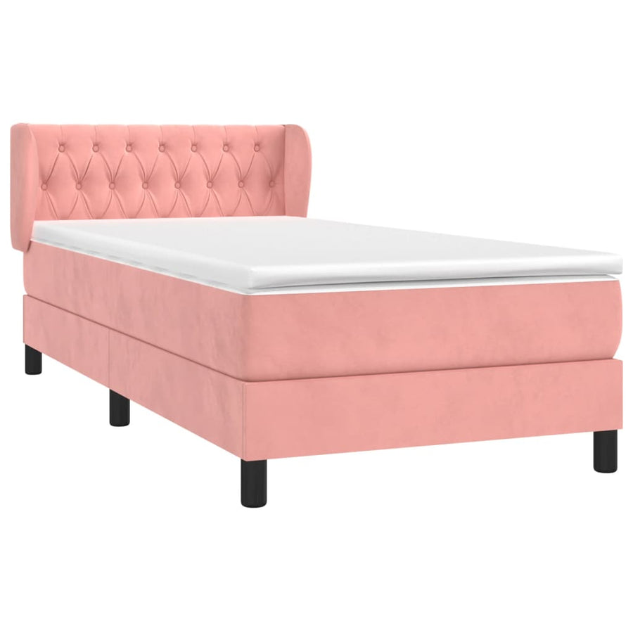 Boxspring Met Matras Fluweel Roze 90 x 190 cm Getuft ontwerp