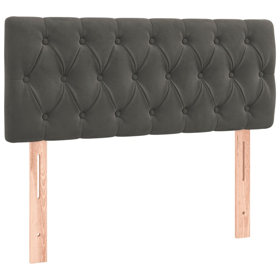 Boxspring Met Matras Fluweel Donkergrijs 90 x 200 cm Getuft ontwerp