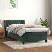 Boxspring met matras 90x200 cm donkergroen fluweel