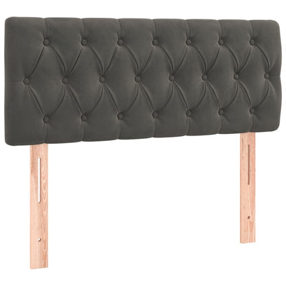 Boxspring Met Matras Fluweel Donkergrijs 100 x 200 cm Getuft ontwerp