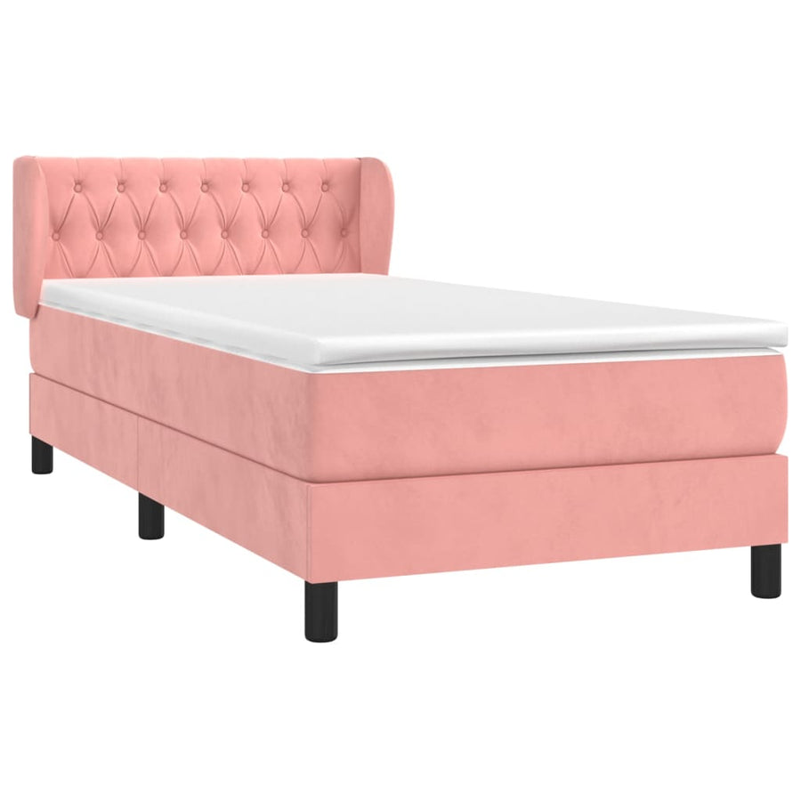 Boxspring Met Matras Fluweel Roze 100 x 200 cm Getuft ontwerp
