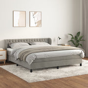 Boxspring 160x200 cm fluweel lichtgrijs