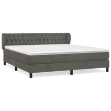 Boxspring Met Matras Fluweel Donkergrijs 160 x 200 cm Getuft ontwerp