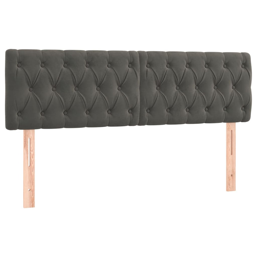 Boxspring Met Matras Fluweel Donkergrijs 160 x 200 cm Getuft ontwerp