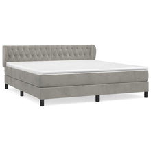 Boxspring Met Matras Fluweel Lichtgrijs 180 x 200 cm Getuft ontwerp