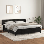 Boxspring met matras 180x200 cm zwart fluweel