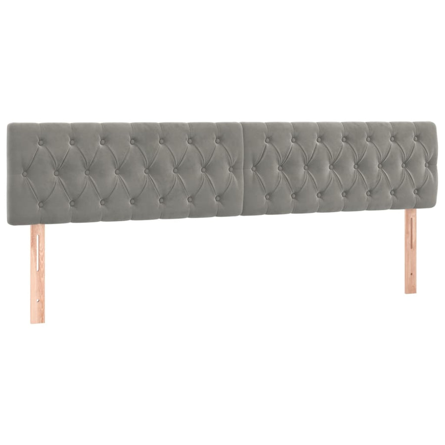 Boxspring Met Matras Fluweel Lichtgrijs 200 x 200 cm Getuft ontwerp
