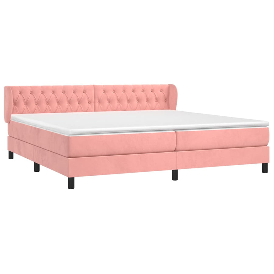 Boxspring Met Matras Fluweel Roze 200 x 200 cm Getuft ontwerp