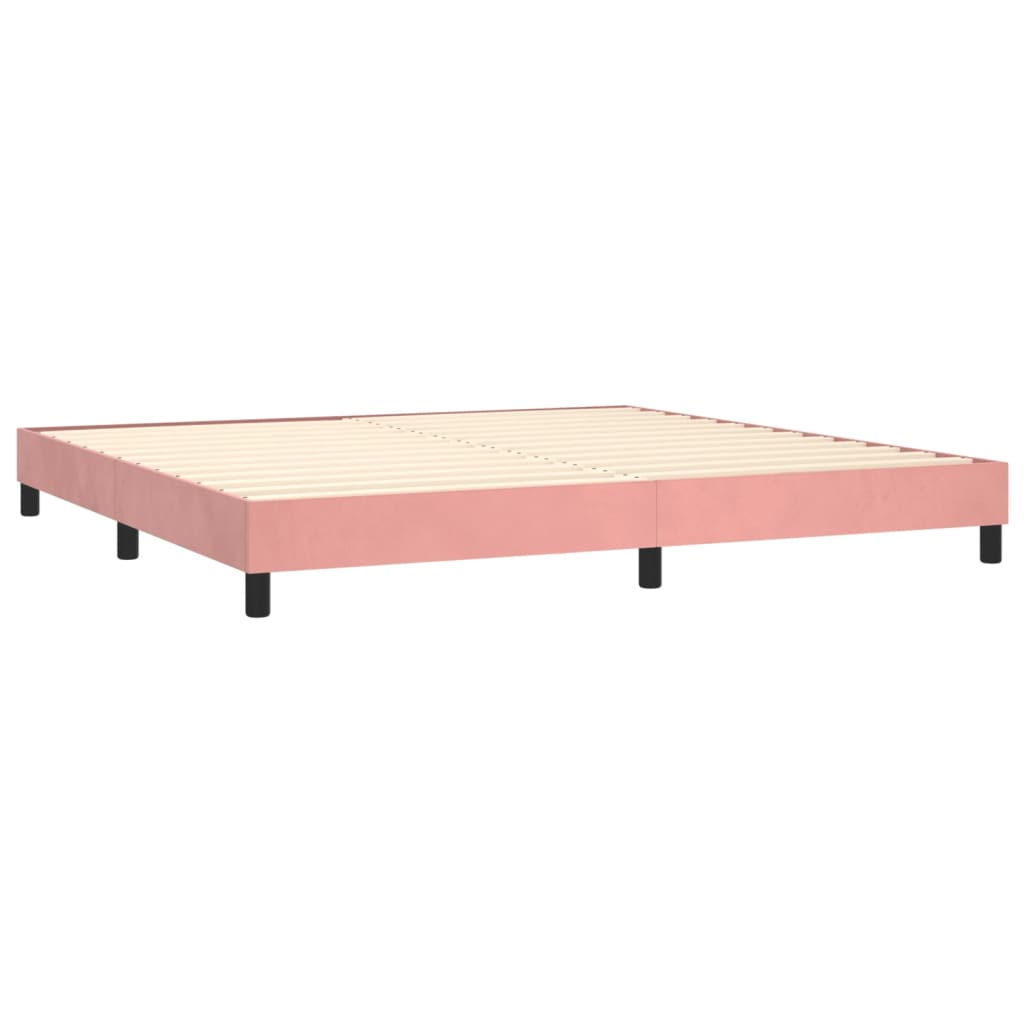 Boxspring Met Matras Fluweel Roze 200 x 200 cm Getuft ontwerp