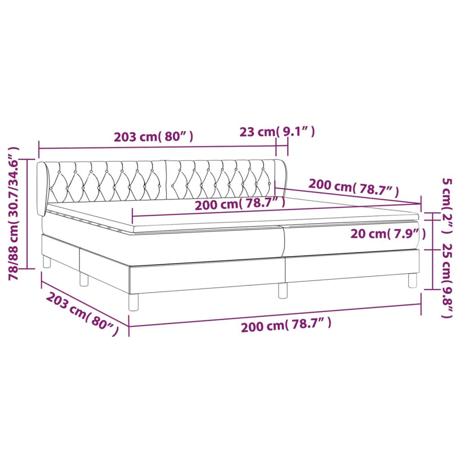 Boxspring Met Matras Fluweel Roze 200 x 200 cm Getuft ontwerp