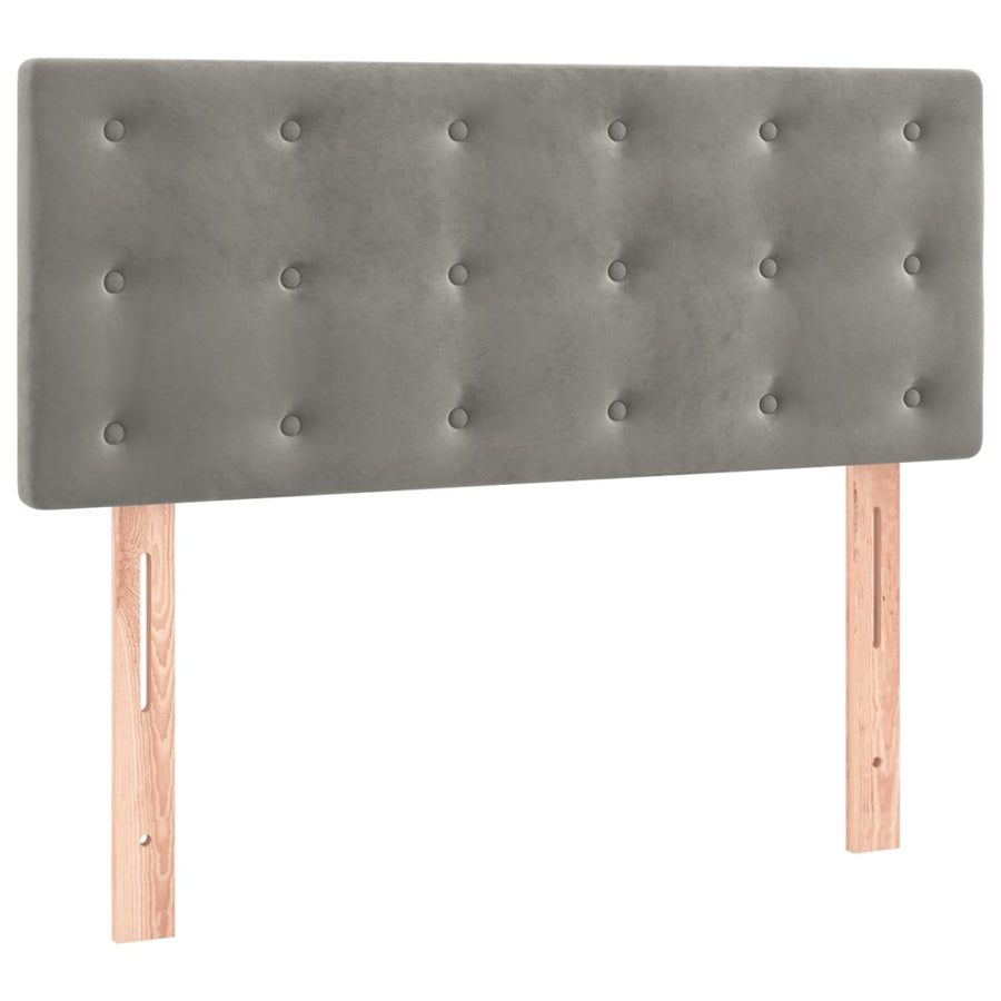 Boxspring met matras fluweel lichtgrijs 90x190 cm