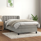 Boxspring 90x200 cm lichtgrijs fluweel
