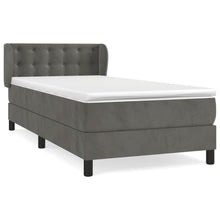 Boxspring Met Matras Fluweel Donkergrijs 100 x 200 cm Knopen