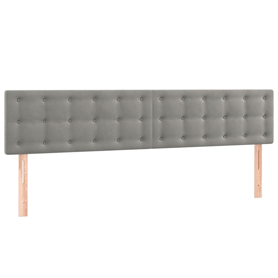 Boxspring Met Matras Fluweel Lichtgrijs 160 x 200 cm Knopen