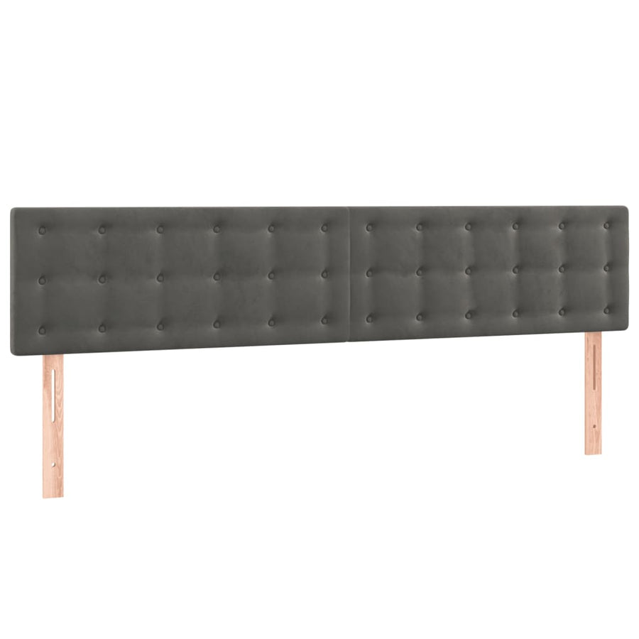 Boxspring Met Matras Fluweel Donkergrijs 160 x 200 cm Knopen