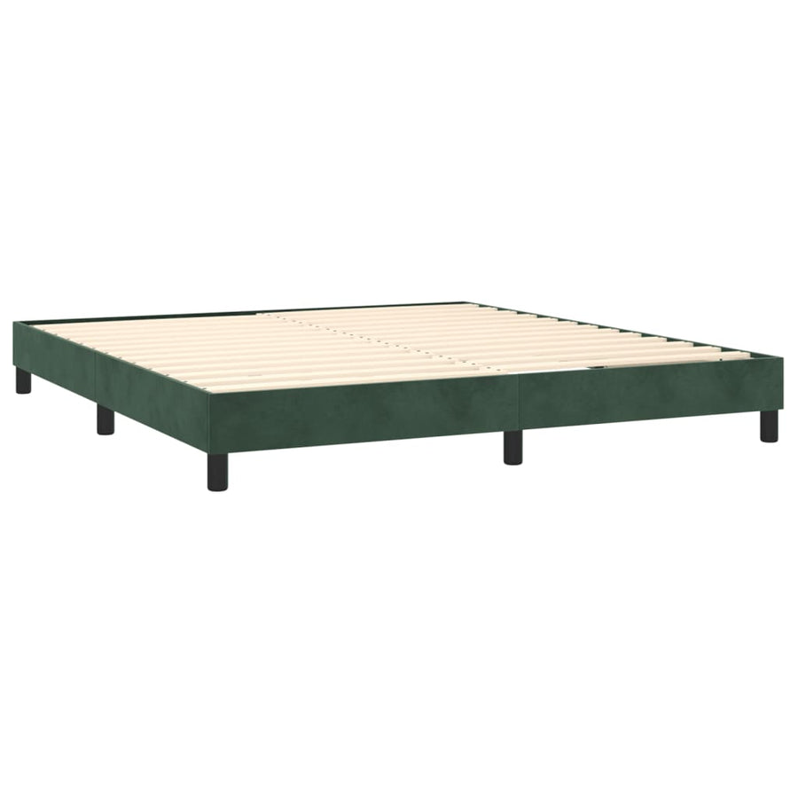 Boxspring Met Matras Fluweel 160 x 200 cm Donkergroen