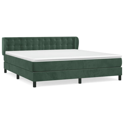 Boxspring Met Matras Fluweel 180 x 200 cm Donkergroen