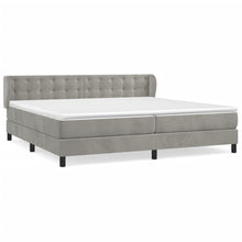 Boxspring Met Matras Fluweel Lichtgrijs 200 x 200 cm Knopen