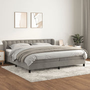 Boxspring met matras 200x200 cm lichtgrijs fluweel