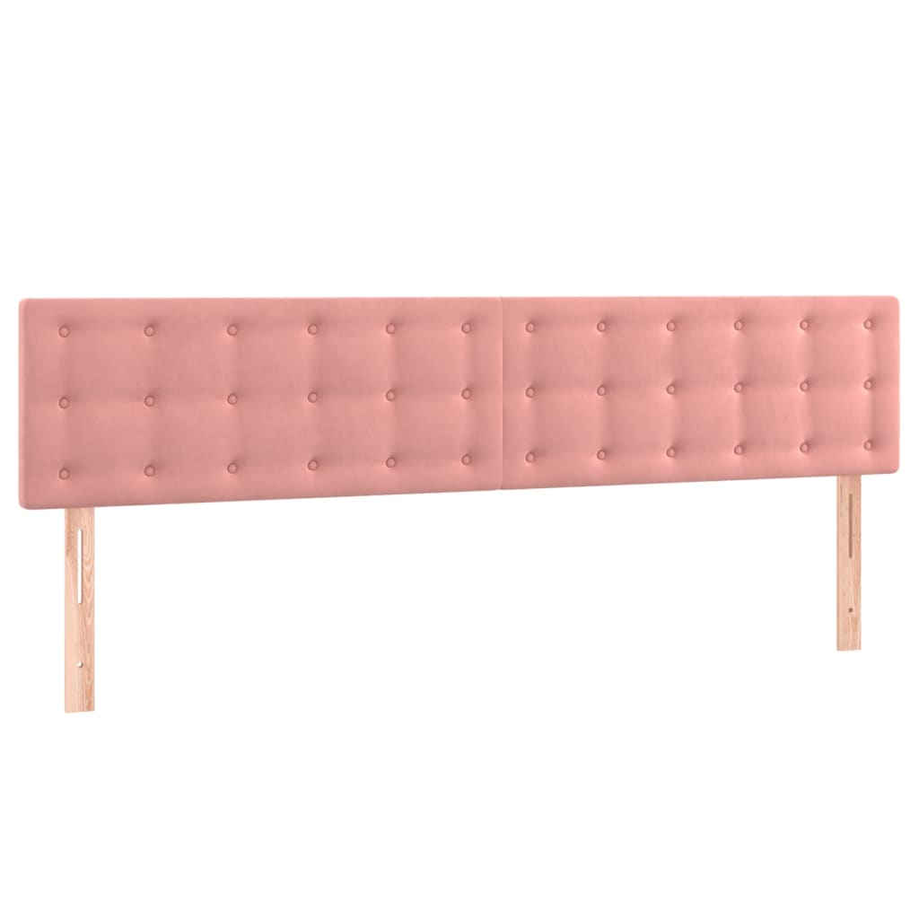 Boxspring Met Matras Fluweel Roze 200 x 200 cm Knopen